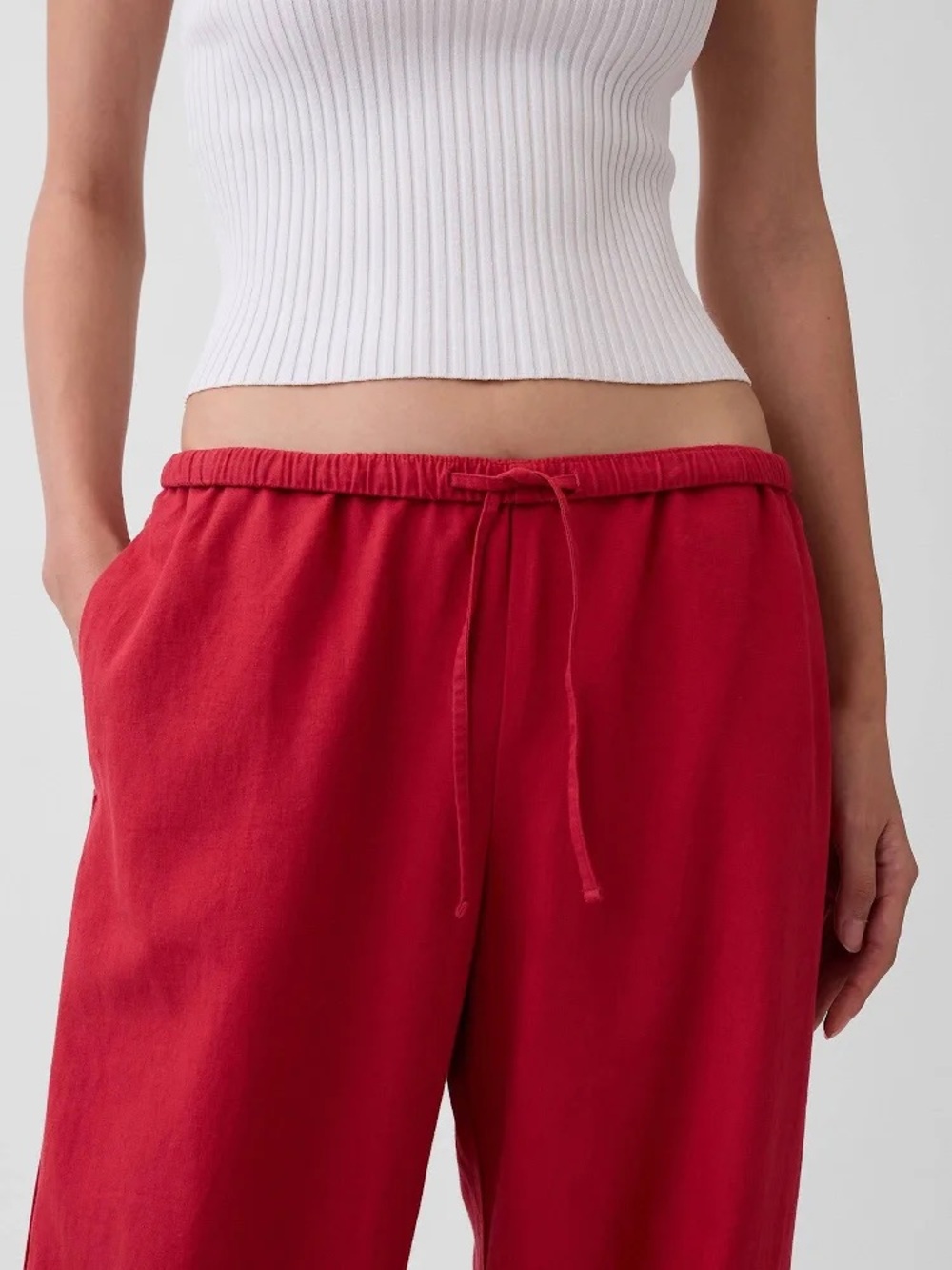 GAP Red Drawstring Track Pants